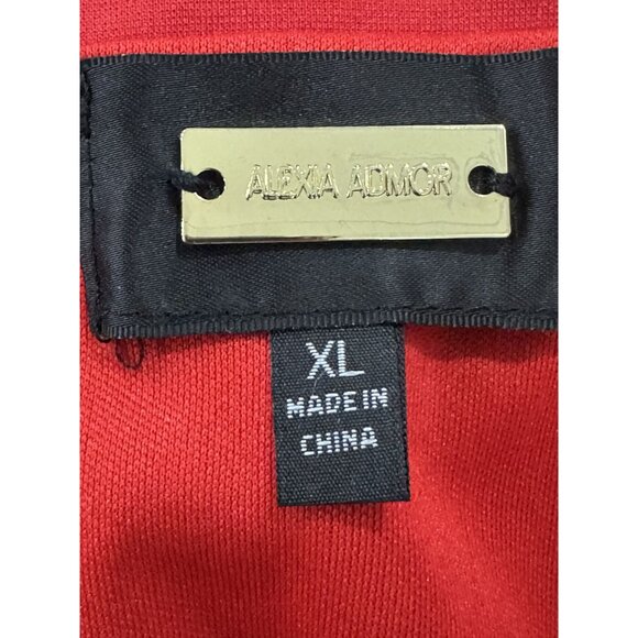 ALEXIA ADMOR Women Red/Pink Colorblock A-Line Dress XL - Picture 4 of 4